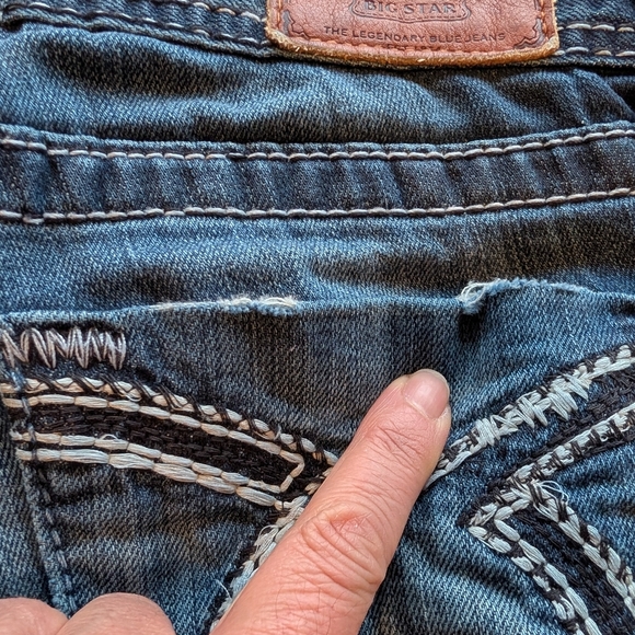 Y2K Big Star Sophie Dark Wash Ultra Low Rise Flare Jeans 29 - Picture 15 of 15